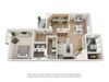 1 bed 1 bath floorplan with 738 square feet, A1 1 bed 1 bath floorplan with 738 square feet, A1 at Creekfront at Deerwood, Jacksonville, FL