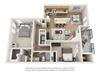 2 bed 1 bath floorplan with 1034 square feet, B2 2 bed 1 bath floorplan with 1034 square feet, B2 at Creekfront at Deerwood, Florida, 32256