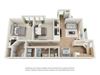 2 bed 2 bath floorplan with 1117 square feet, B6 2 bed 2 bath floorplan with 1117 square feet, B6 at Creekfront at Deerwood, Jacksonville, Florida