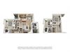 3 bed 2 bath Town Home floorplan with 1481 square feet, C2 3 bed 2 bath Town Home floorplan with 1481 square feet, C2 at Creekfront at Deerwood, Florida