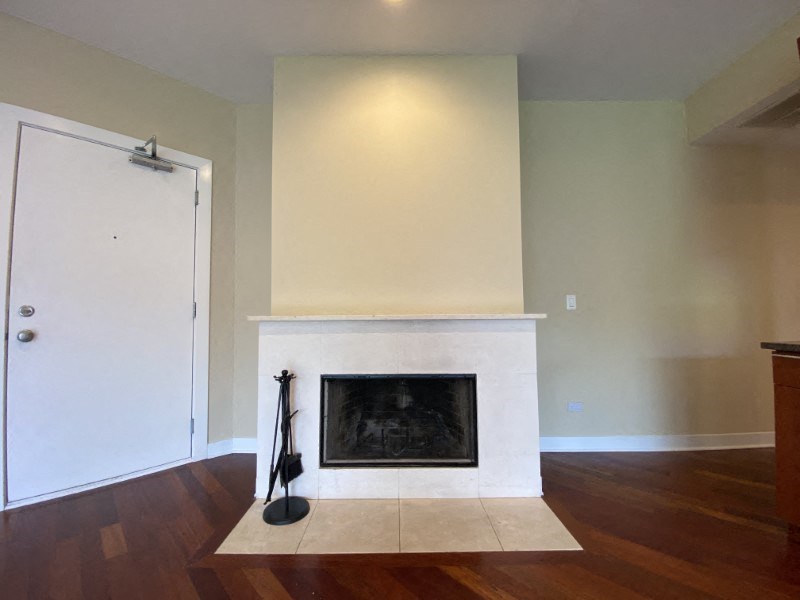 All-white fireplace
