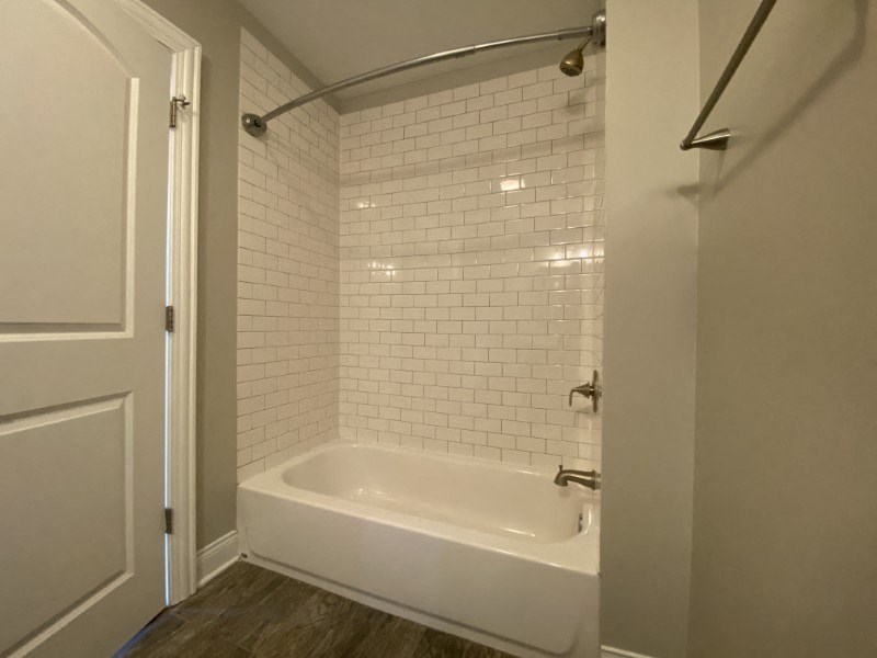 White tile shower