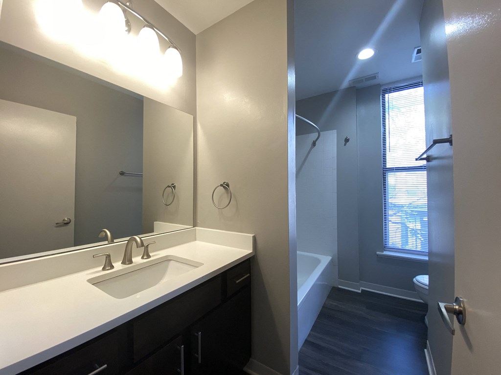 Bathroom with spacious vanity area