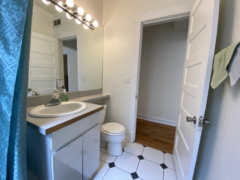 Bright bathroom space