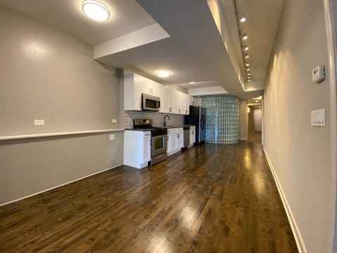 Stunning kitchen space with hardwood floors