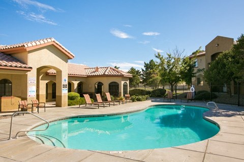 Sun sparkling pool for our residents to enjoy