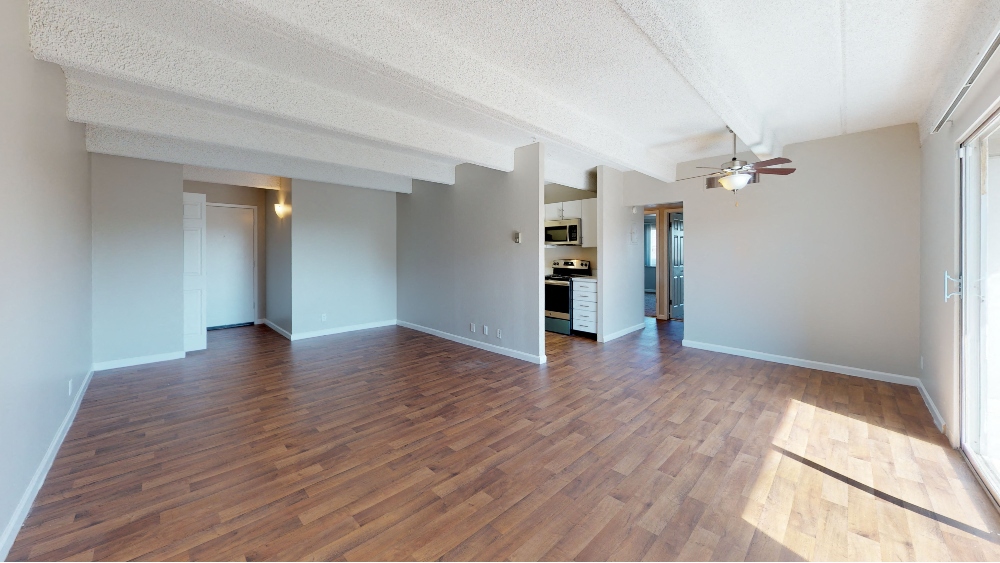 Bright living and dining space