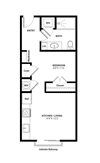 Studio 2 floor plan with 506 square feet Studio 2 floor plan with 506 square feet at The Westlyn, Warrenville, IL, 60555