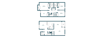 A floor plan of a two-story house with labeled rooms and dimensions.