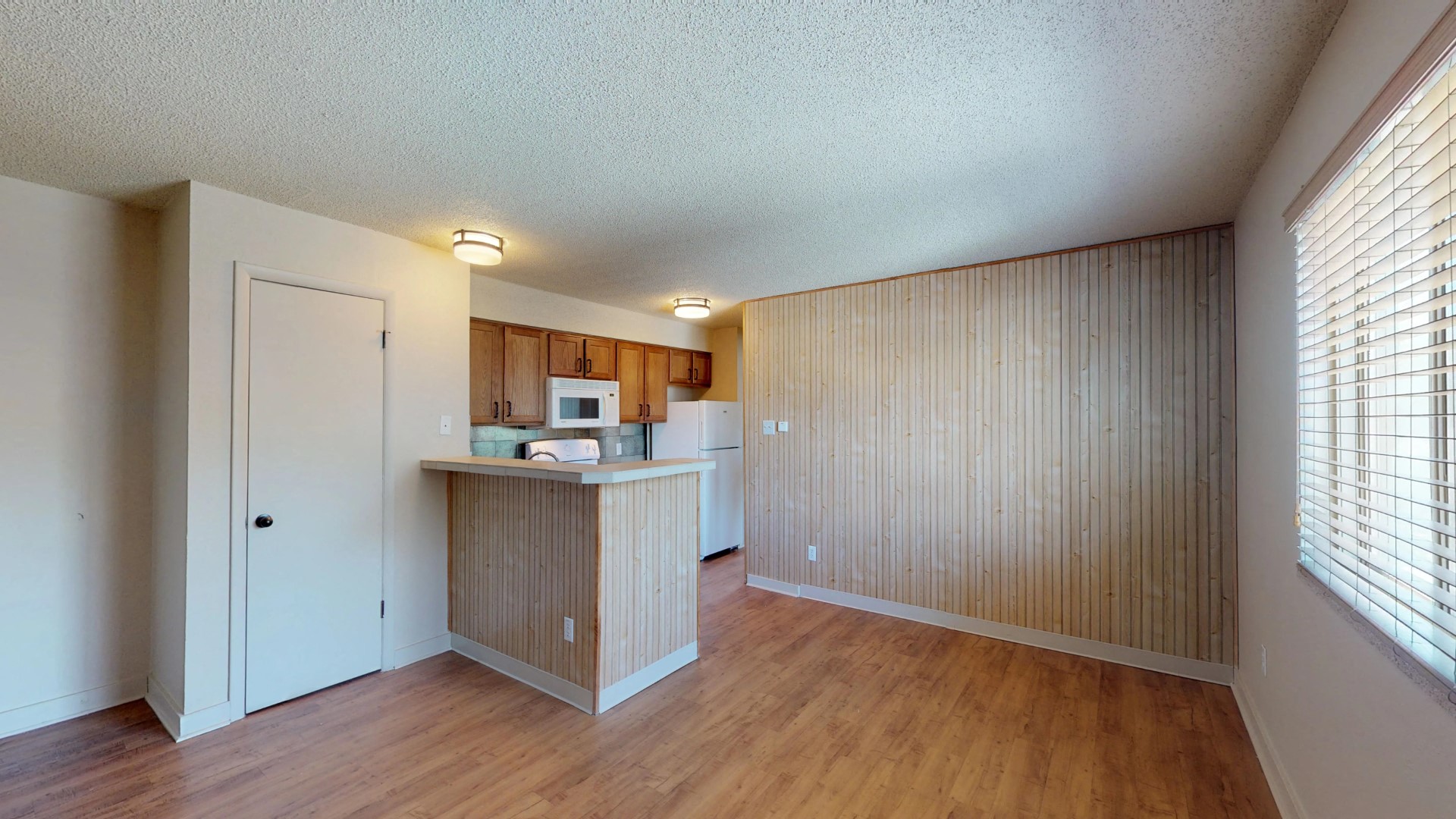 Hardwood floor in the living area
