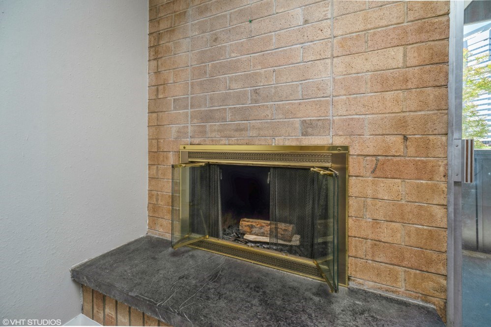 Brick fireplace