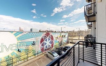 Spacious balconies at Wash Park Station in Denver, CO