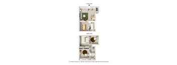 a floor plan of a house with a bedroom and a living room