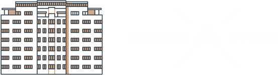 A building with the words "ARCHER TOWER" on the right side.