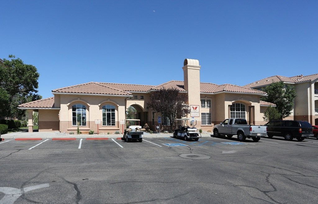 Outside of our leasing center at Canon de Arrowhead in Albuquerque, New Mexico