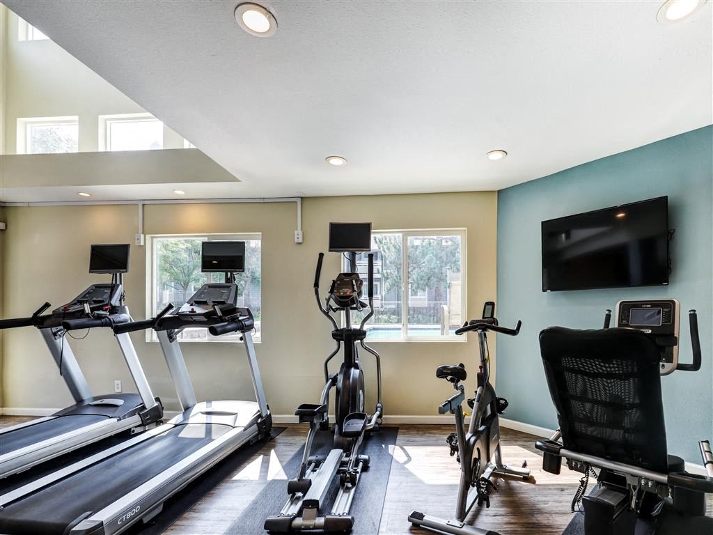 Fitness center at Avery Park in Englewood, CO