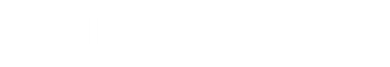 The image shows a logo with the word "LARAMAR" in white letters on a green background.