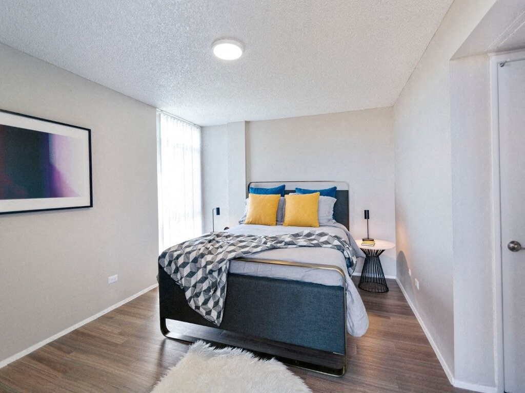 Bedroom with lots of natural lighting