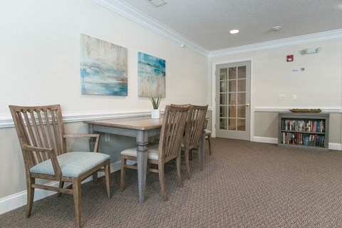 Large resident lounge space with a TV and lots of room to relax with neighbors and friends.