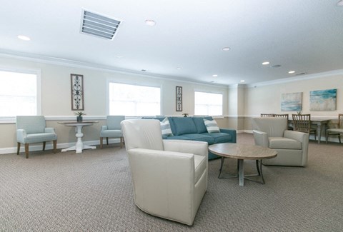 Large resident lounge space with a TV and lots of room to relax with neighbors and friends.
