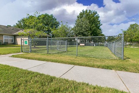 Pet friendly community with a fenced in pet park