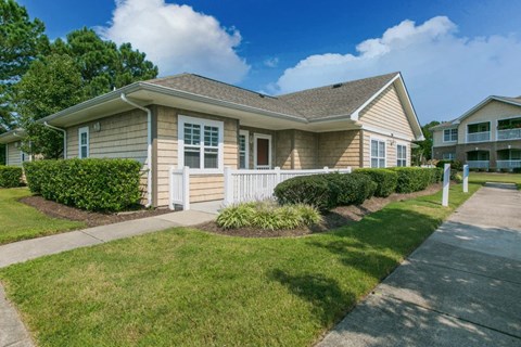 Entrance of the leasing center at The Cottages at Great Bridge