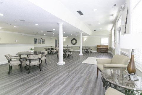 Large community room area for residents to enjoy with plenty of seating.