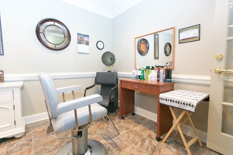 Salon conveniently located at the community for residents