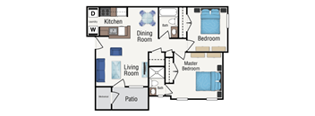 Two bedroom floor plan