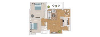 a floor plan of a house with bedrooms and a living room