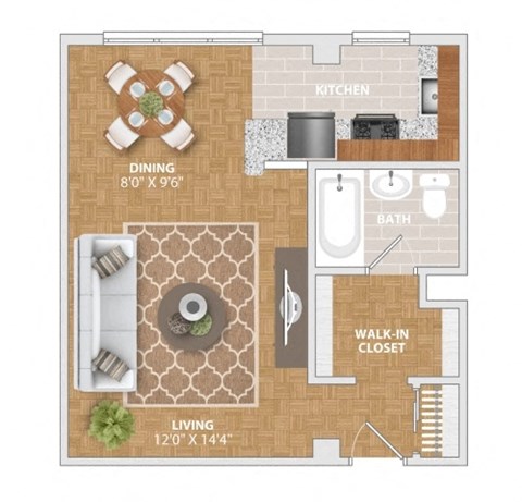 a floor plan of a home with a bedroom and a living room