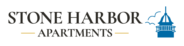 Stone Harbor Apartments logo with a lighthouse graphic.