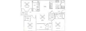 A black and white image of a house floor plan.