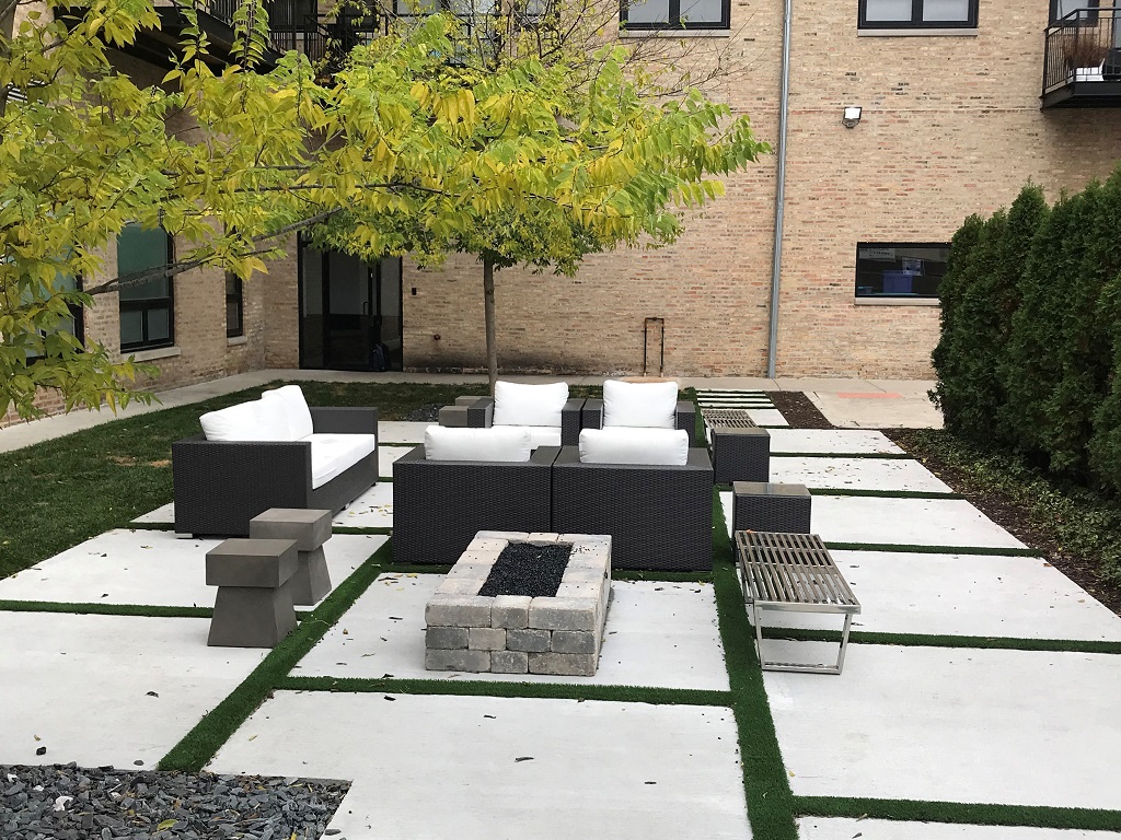 Beautiful landscaped courtyard
