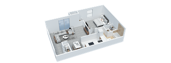 2 BD 1 BA Garden Sample