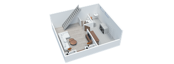 2 BD 1.5 BA Townhouse Sample - Lower Level