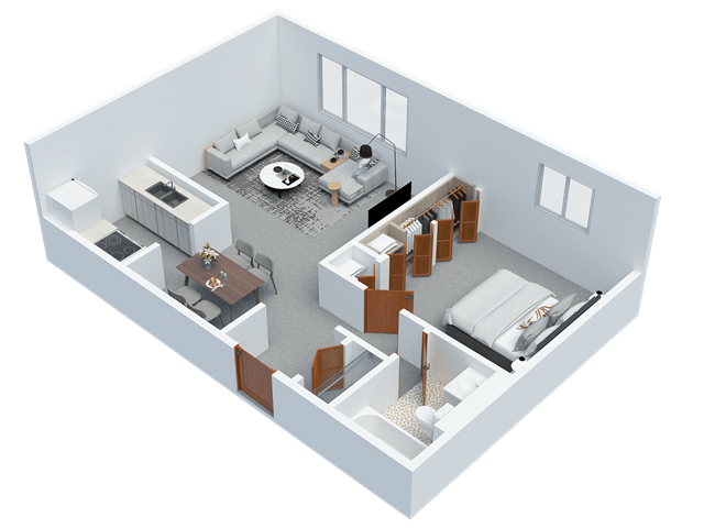 1-bedroom apartment at Pleasant Valley Apartments in Parma, OH