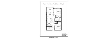 the floor plan of mango two bedroom two bathroom 417 sq ft