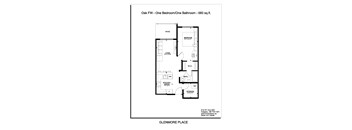 the floor plan one bedroom one bathroom 380 sq ft