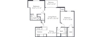 a floor plan of a house with bedrooms and a living room