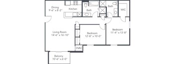 a floor plan of a house with a bedroom and a living room