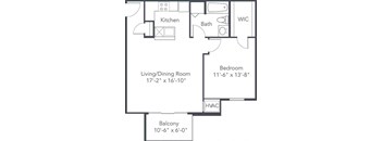 a floor plan of a house with a kitchen and a living room