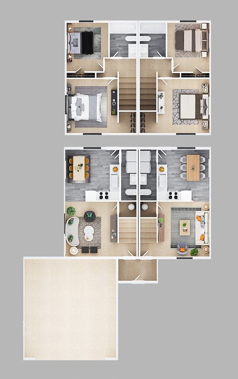 a floor plan of a house with different rooms