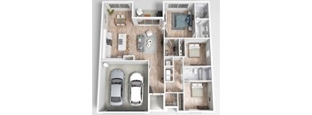 the aspen floor plan  1 bedroom with 2 baths  119