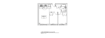A floor plan of apartment C2 with a scale of 1:40.