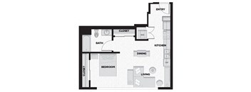 the illustration ofmask floor plan of a studio apartment
