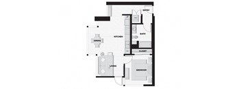the icon floor plan with bedroom and loft