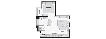 the revolve floor plan  1 bedroom  1195 sq ft