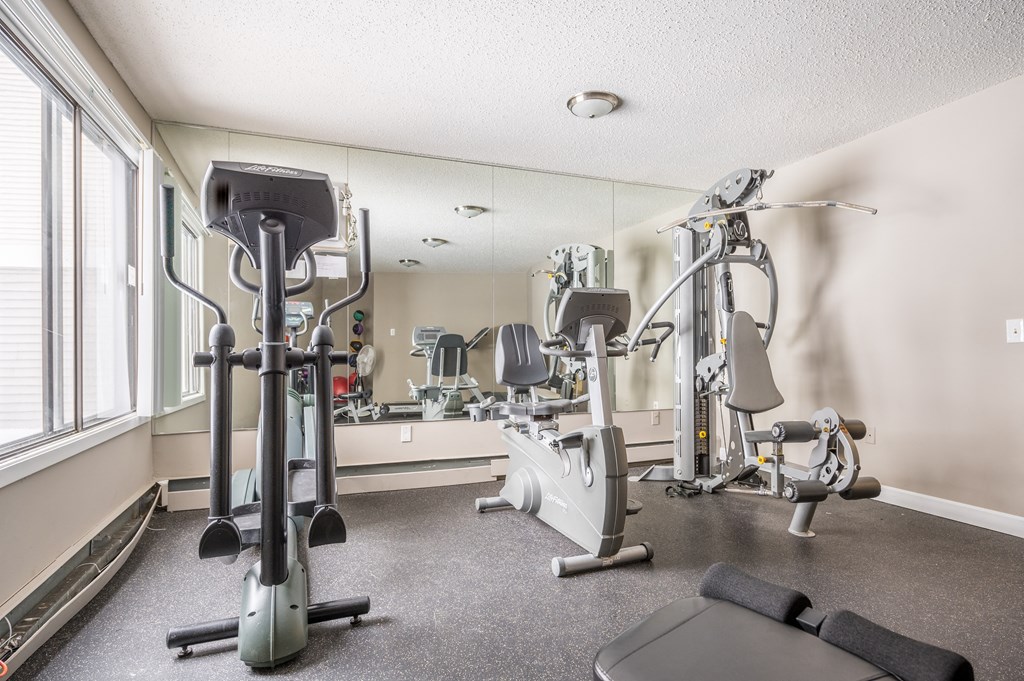 the gym at the enclave at woodbridge apartments in sugar land, tx