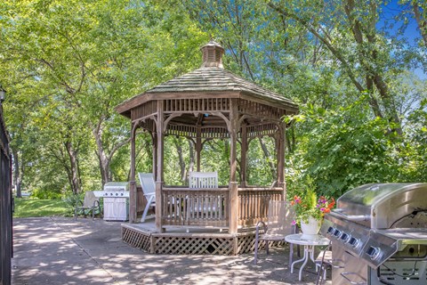 Gazebo In Backyard at Crosby Pointe Apartments, St. Paul, MN, 55116-3244